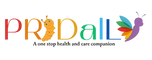 Logo of Prudall with colorful text and cartoon characters on a white background